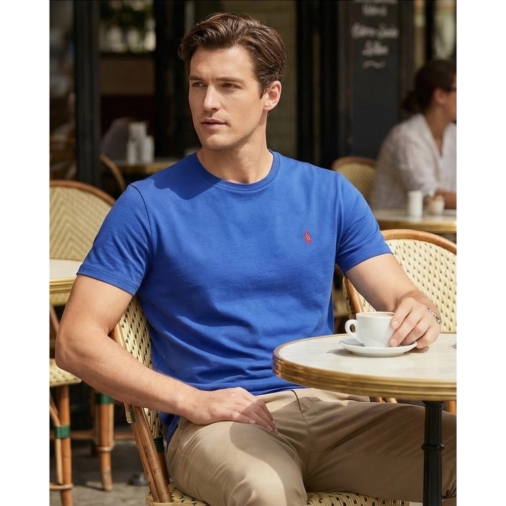 Polo Ralph Lauren Mens 4D-Flex T-Shirt Royal Blue Cotton Modal Stretch Small NEW